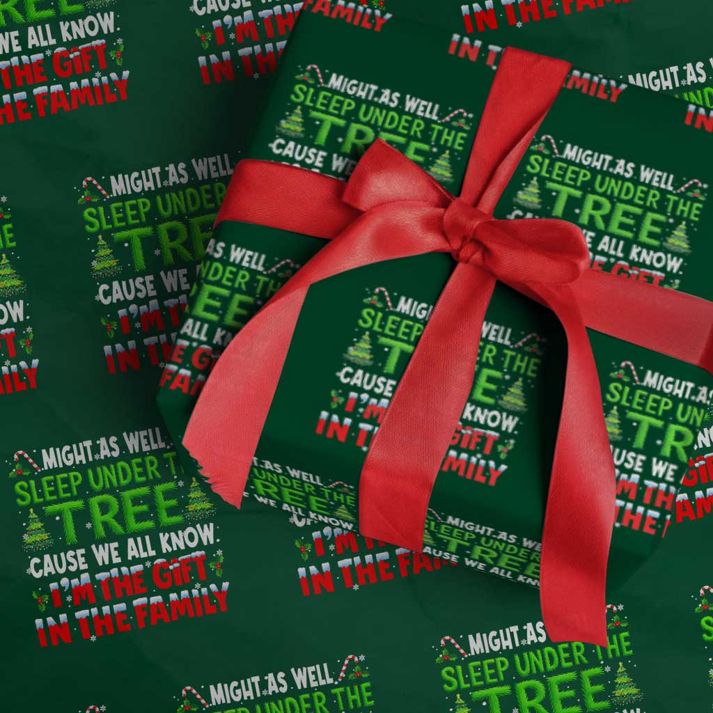 Funny Christmas Wrapping Paper Roll I'm The Gift Family Pajama - Wonder Print Shop