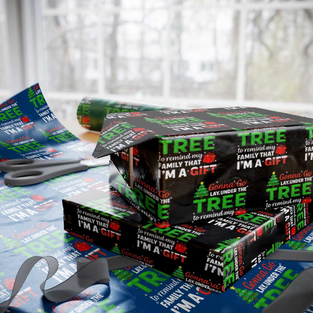 Funny Christmas Wrapping Paper Roll Lay Under The Tree Xmas Family Pajama Gift - Wonder Print Shop