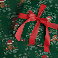 Funny Christmas Wrapping Paper Roll Merry Chrithmith Ath Thweater Tyson Professional Boxer Ugly Xmas - Wonder Print Shop