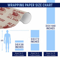Funny Christmas Wrapping Paper Roll Sleigh All Day Xmas Santa's Sleigh - Wonder Print Shop
