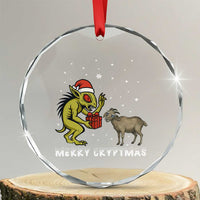 Funny Chupacabra Crystal Glass Ornament Merry Cryptmas Christmas Gift TS12