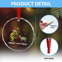 Funny Chupacabra Crystal Glass Ornament Merry Cryptmas Christmas Gift TS12