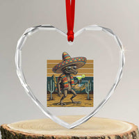 Funny Chupacabra Fiesta Heart Crystal Glass Ornament Cinco De Mayo Gift