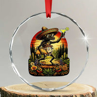 Funny Chupacabra Goat Taco Lover Crystal Glass Ornament Cinco De Mayo Party Gift