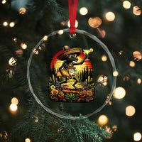 Funny Chupacabra Goat Taco Lover Crystal Glass Ornament Cinco De Mayo Party Gift