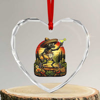 Funny Chupacabra Goat Taco Lover Heart Crystal Glass Ornament Cinco De Mayo Party Gift