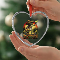 Funny Chupacabra Goat Taco Lover Heart Crystal Glass Ornament Cinco De Mayo Party Gift
