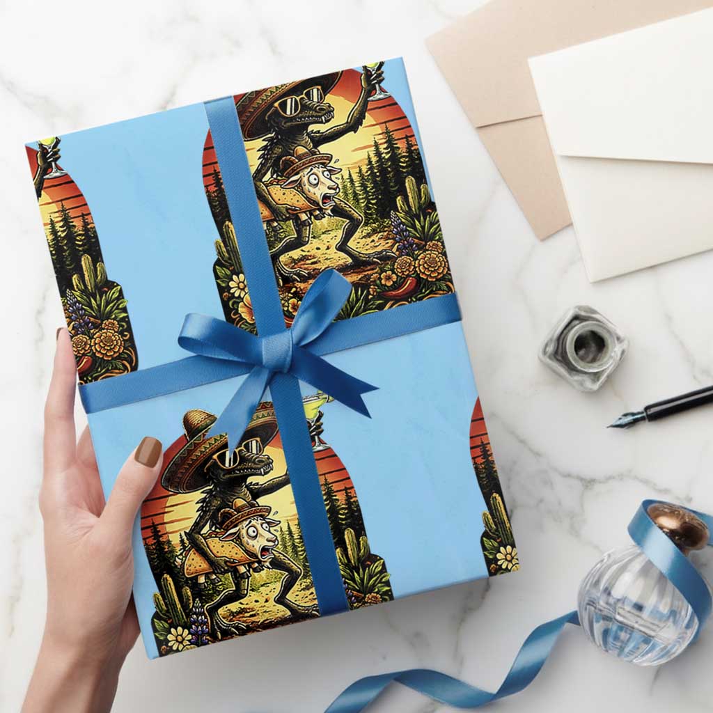 Funny Chupacabra Goat Taco Lover Wrapping Paper Roll Cinco De Mayo Party Gift