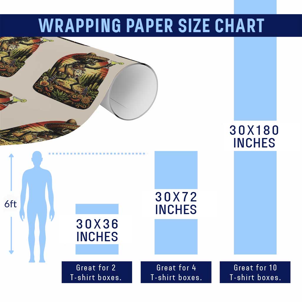 Funny Chupacabra Goat Taco Lover Wrapping Paper Roll Cinco De Mayo Party Gift