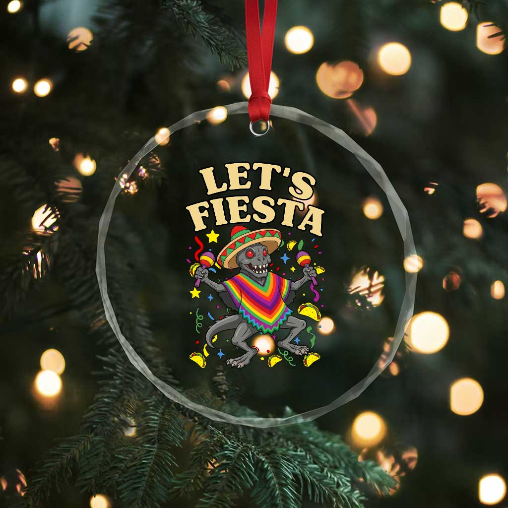 Funny Chupacabra Lets Fiesta Crystal Glass Ornament Cinco De Mayo Gift