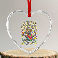 Funny Chupacabra Lets Fiesta Heart Crystal Glass Ornament Cinco De Mayo Gift