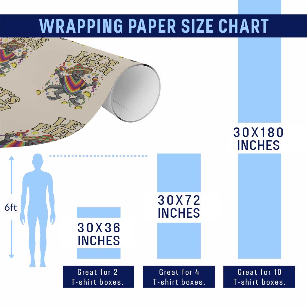 Funny Chupacabra Lets Fiesta Wrapping Paper Roll Cinco De Mayo Gift