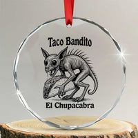 Funny Chupacabra Taco Bandito Crystal Glass Ornament Gift For Mexican Food Fan