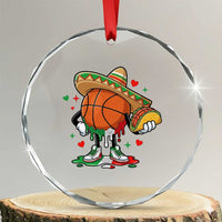 Funny Cinco De Mayo Basketball Crystal Glass Ornament Mexican Fiesta Party