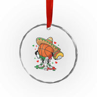 Funny Cinco De Mayo Basketball Crystal Glass Ornament Mexican Fiesta Party