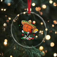 Funny Cinco De Mayo Basketball Crystal Glass Ornament Mexican Fiesta Party