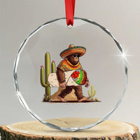 Funny Cinco De Mayo Bigfoot Burrito Lover Gift Crystal Glass Ornament