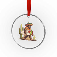 Funny Cinco De Mayo Bigfoot Burrito Lover Gift Crystal Glass Ornament