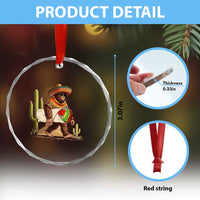 Funny Cinco De Mayo Bigfoot Burrito Lover Gift Crystal Glass Ornament