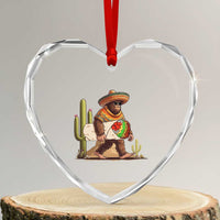 Funny Cinco De Mayo Bigfoot Burrito Lover Gift Heart Crystal Glass Ornament