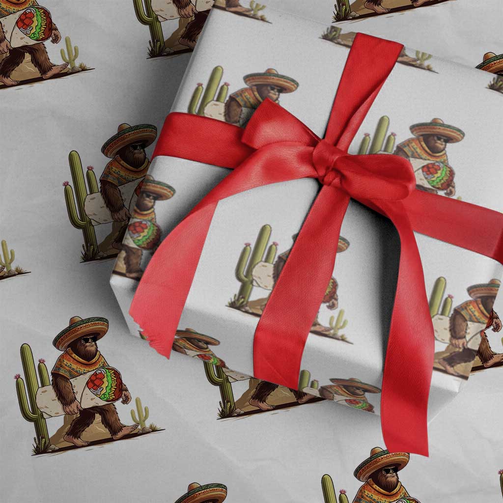Funny Cinco De Mayo Bigfoot Burrito Lover Gift Wrapping Paper Roll