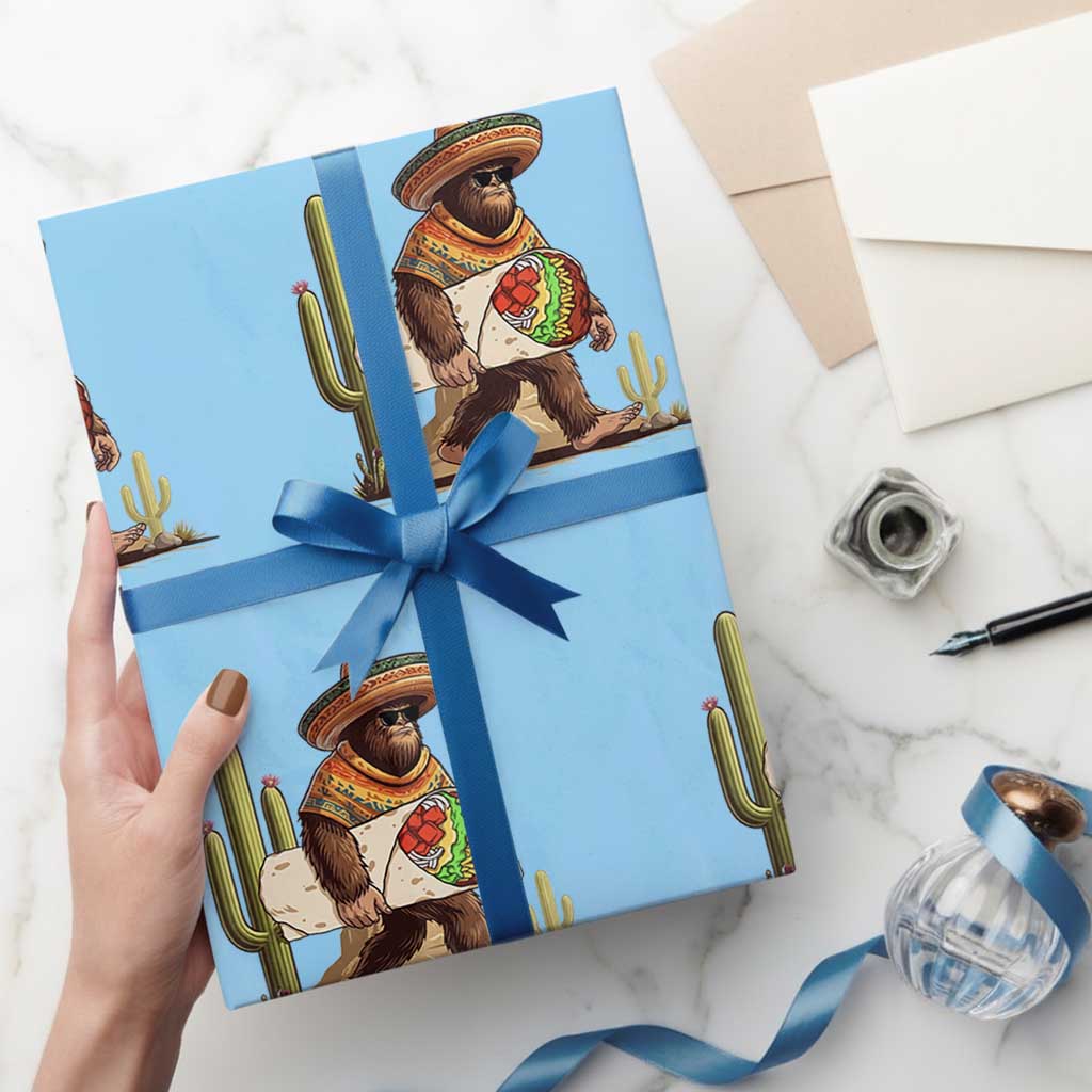 Funny Cinco De Mayo Bigfoot Burrito Lover Gift Wrapping Paper Roll