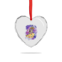 Funny Cinco De Mayo Cat Heart Crystal Glass Ornament Astronaut Kitten Flying A Taco