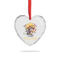 Funny Cinco De Mayo Cat Heart Crystal Glass Ornament Just Here For The Tacos And Margaritas