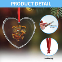 Funny Cinco De Mayo Chicken Heart Crystal Glass Ornament Came For The Tacos