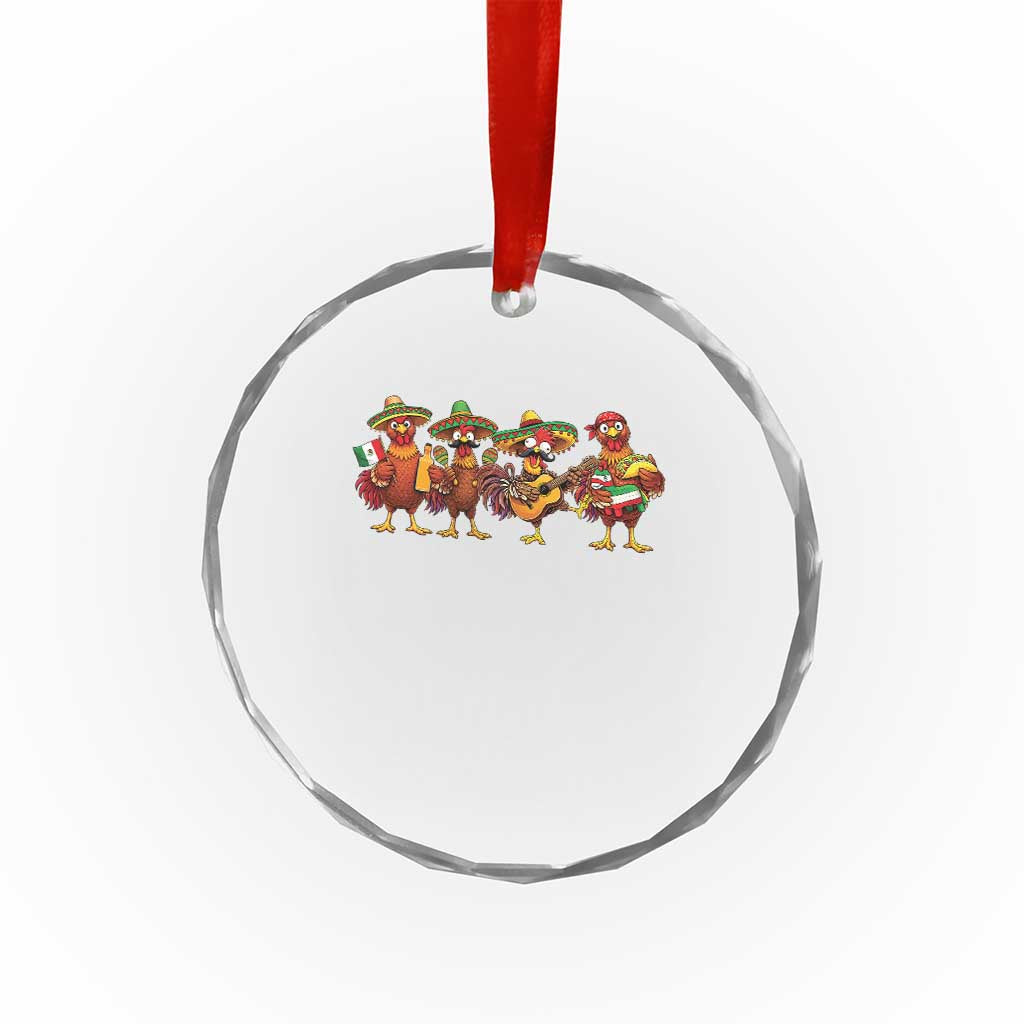 Funny Cinco De Mayo Chicken Squad Crystal Glass Ornament Mexican Party Celebration Gift
