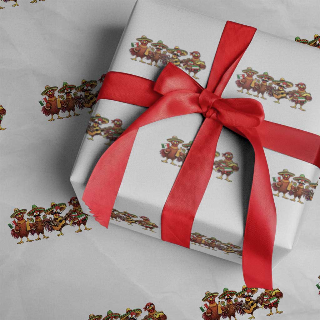 Funny Cinco De Mayo Chicken Squad Wrapping Paper Roll Mexican Party Celebration Gift