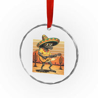 Funny Cinco De Mayo Chupacabra Crystal Glass Ornament Guitar Fiesta Gift