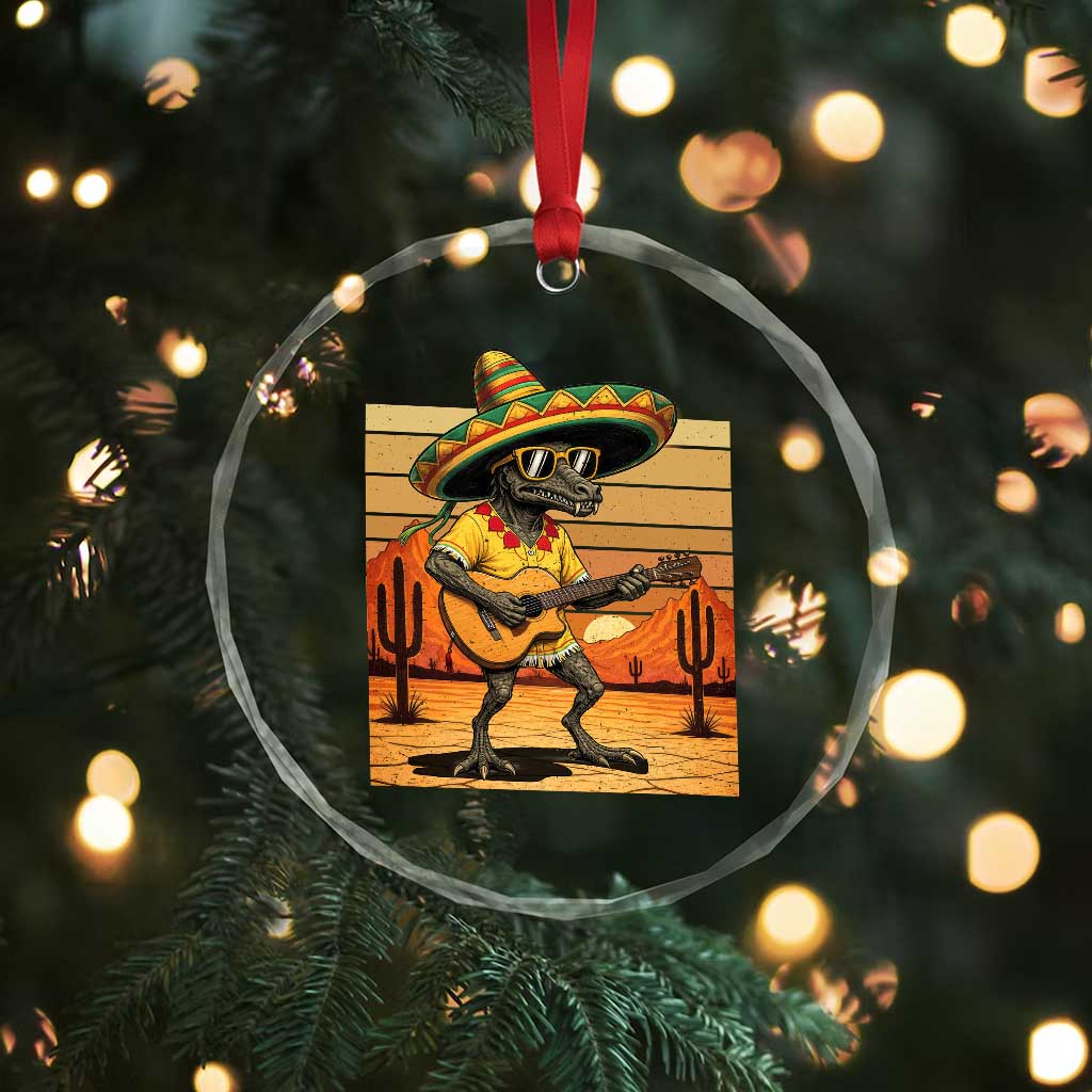 Funny Cinco De Mayo Chupacabra Crystal Glass Ornament Guitar Fiesta Gift