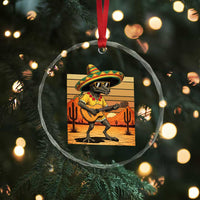 Funny Cinco De Mayo Chupacabra Crystal Glass Ornament Guitar Fiesta Gift