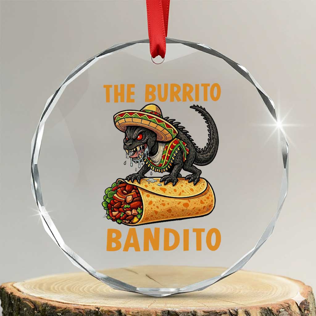 Funny Cinco De Mayo Chupacabra Crystal Glass Ornament The Burrito Bandito