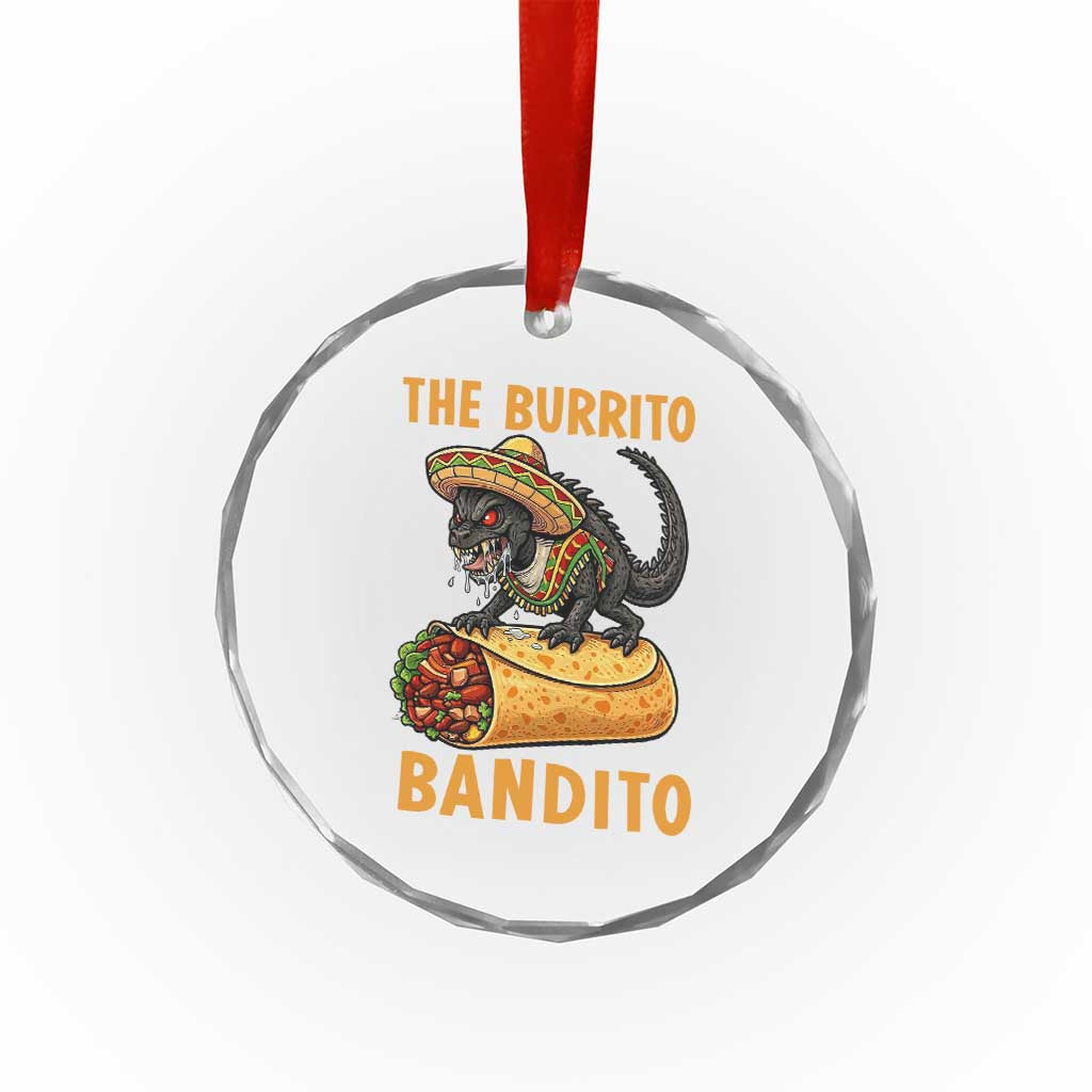 Funny Cinco De Mayo Chupacabra Crystal Glass Ornament The Burrito Bandito