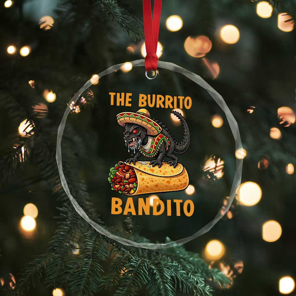 Funny Cinco De Mayo Chupacabra Crystal Glass Ornament The Burrito Bandito