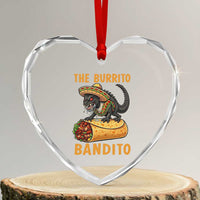 Funny Cinco De Mayo Chupacabra Heart Crystal Glass Ornament The Burrito Bandito