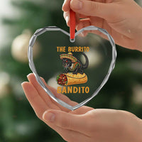 Funny Cinco De Mayo Chupacabra Heart Crystal Glass Ornament The Burrito Bandito