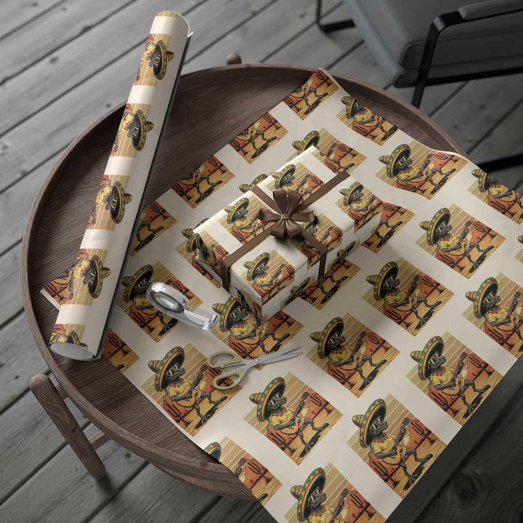 Funny Cinco De Mayo Chupacabra Wrapping Paper Roll Guitar Fiesta Gift