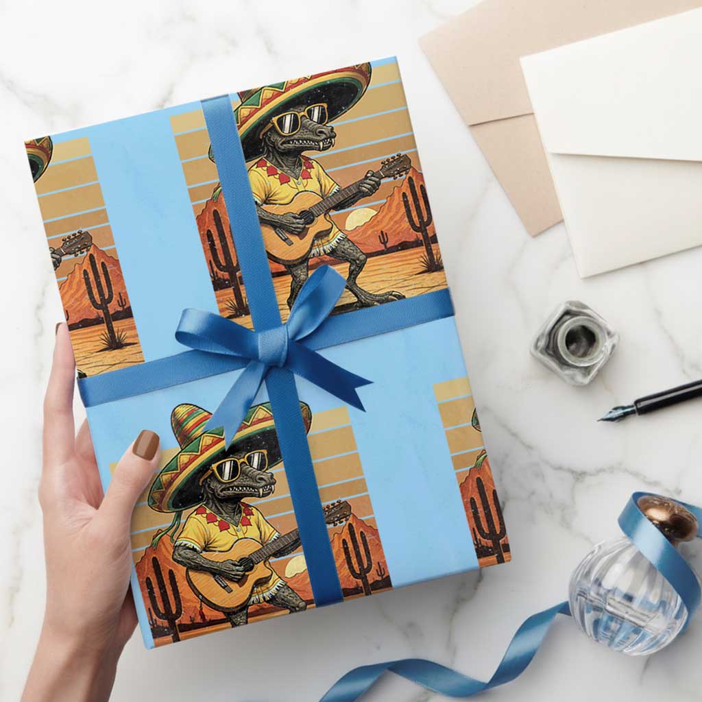Funny Cinco De Mayo Chupacabra Wrapping Paper Roll Guitar Fiesta Gift