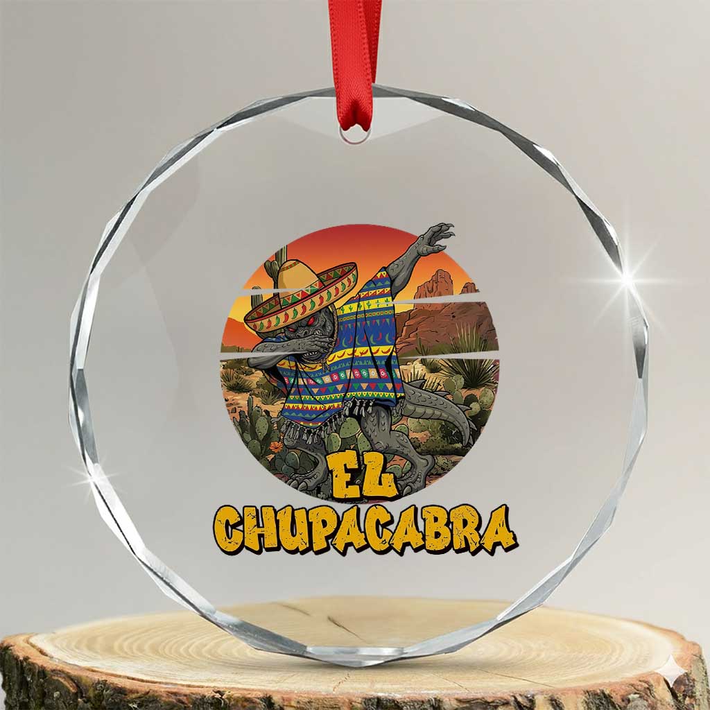 Funny Cinco De Mayo Cryptid Lover Gift Crystal Glass Ornament El Squatcho Dabbing