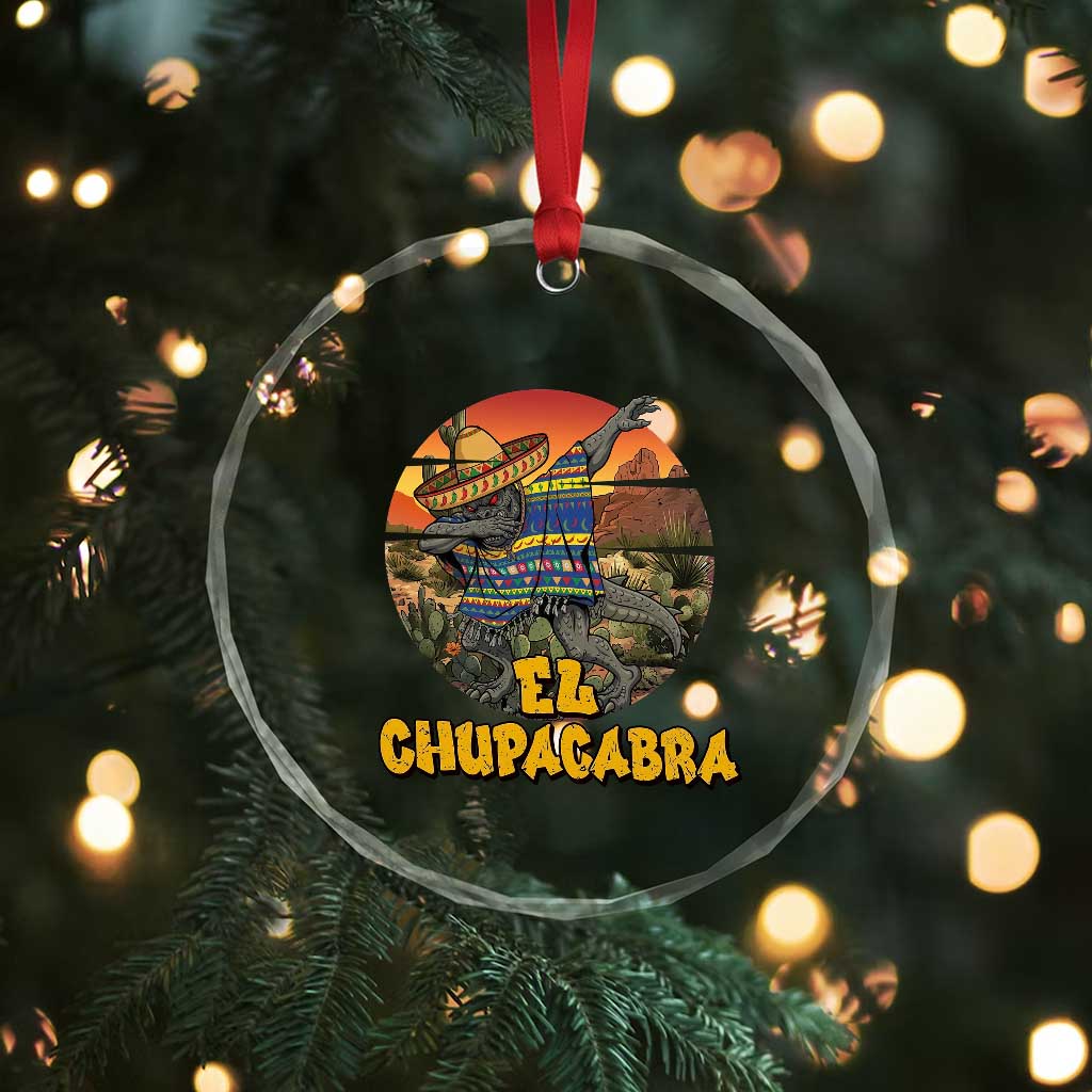 Funny Cinco De Mayo Cryptid Lover Gift Crystal Glass Ornament El Squatcho Dabbing