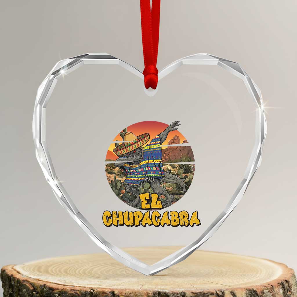 Funny Cinco De Mayo Cryptid Lover Gift Heart Crystal Glass Ornament El Squatcho Dabbing