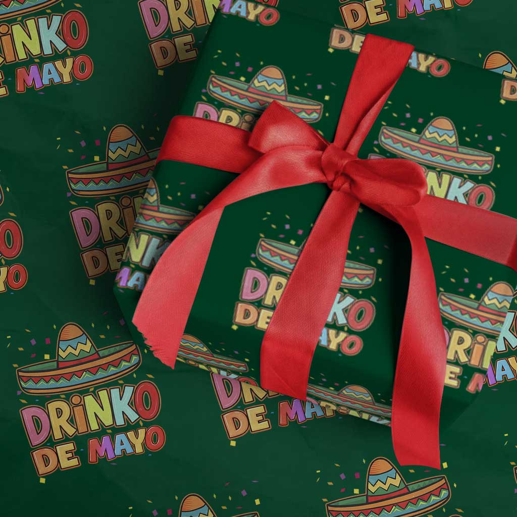 Funny Cinco De Mayo Day Drinking Fiesta Party Wrapping Paper Roll Drinko De Mayo
