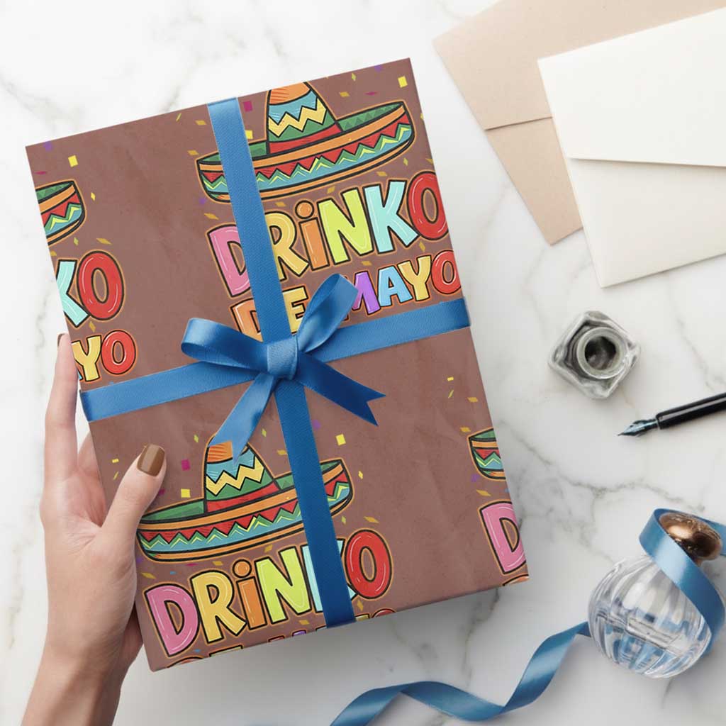 Funny Cinco De Mayo Day Drinking Fiesta Party Wrapping Paper Roll Drinko De Mayo