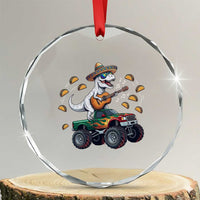 Funny Cinco De Mayo Dinosaur Monster Truck Crystal Glass Ornament Taco Lover Gift