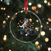 Funny Cinco De Mayo Dinosaur Monster Truck Crystal Glass Ornament Taco Lover Gift