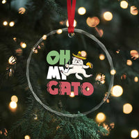 Funny Cinco De Mayo Drunk Cat Crystal Glass Ornament Oh My Gato