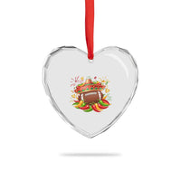 Funny Cinco De Mayo Football Heart Crystal Glass Ornament Mexican Fiesta Party